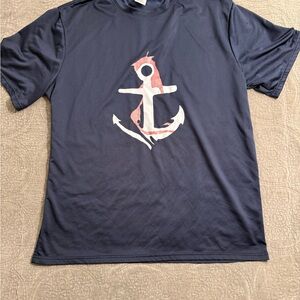 Navy Blue Anchor Graphic Men's Shirt Comfortable and Soft Men’s XL